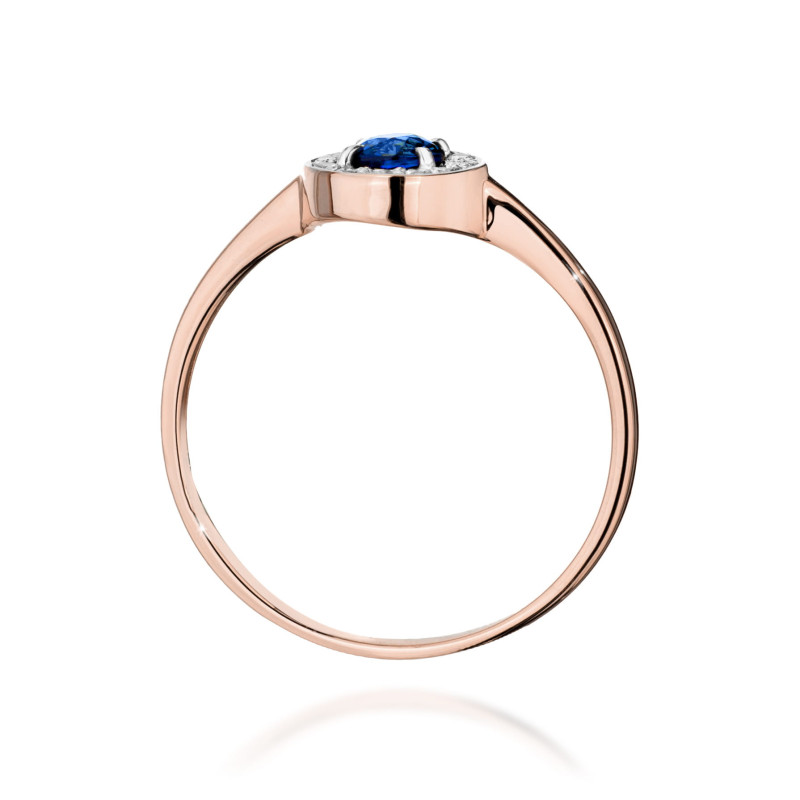 Pierścionek W0616 Szafir 0,30ct różowe złoto