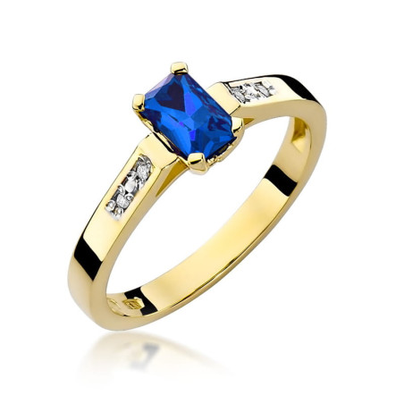 "Pierścionek W078 Szafir 0,60ct żółte złoto - Daimana.pl | Najwy
