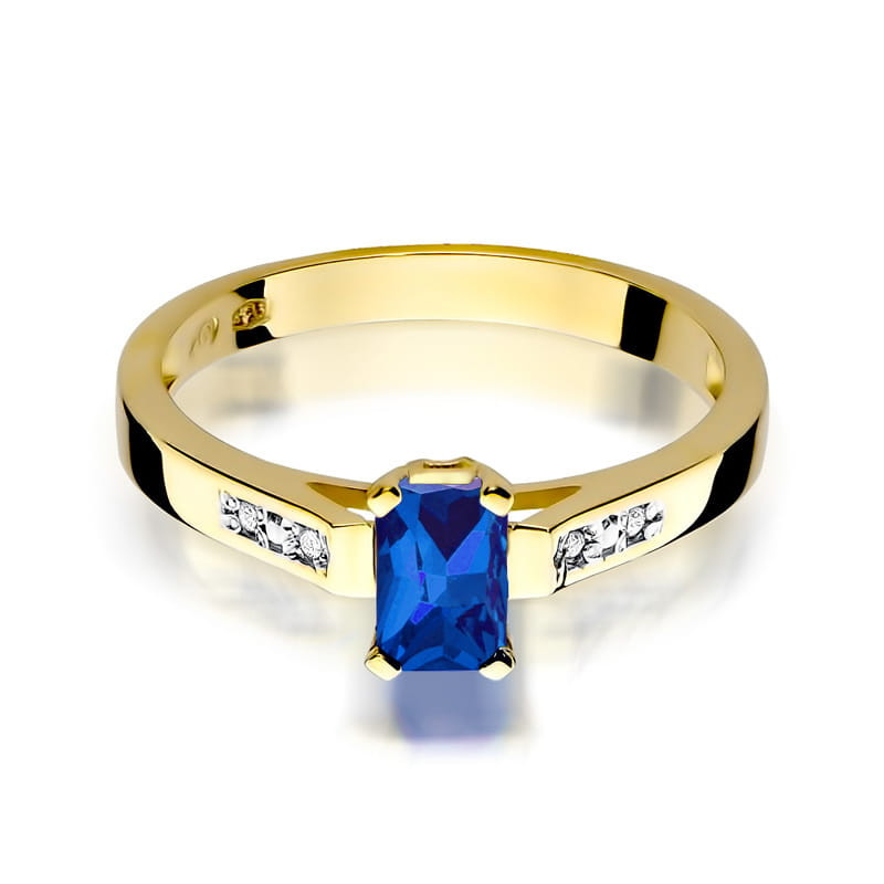 "Pierścionek W078 Szafir 0,60ct żółte złoto - Daimana.pl | Najwy