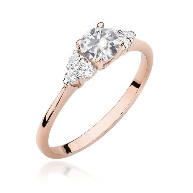 Pierścionek W451 1 Biały Szafir 0,60ct różowe złoto
