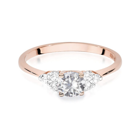 Pierścionek W451 1 Biały Szafir 0,60ct różowe złoto