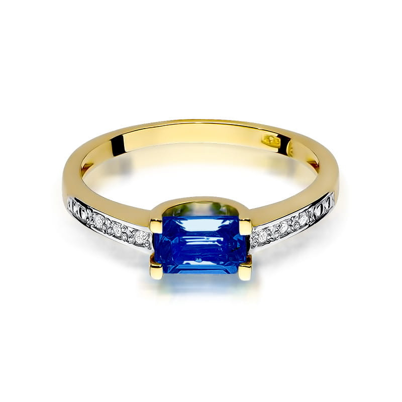 "Pierścionek W105 Szafir 0,60ct żółte złoto - Daimana.pl: eksklu