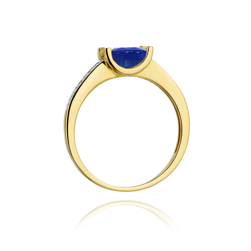 "Pierścionek W105 Szafir 0,60ct żółte złoto - Daimana.pl: eksklu