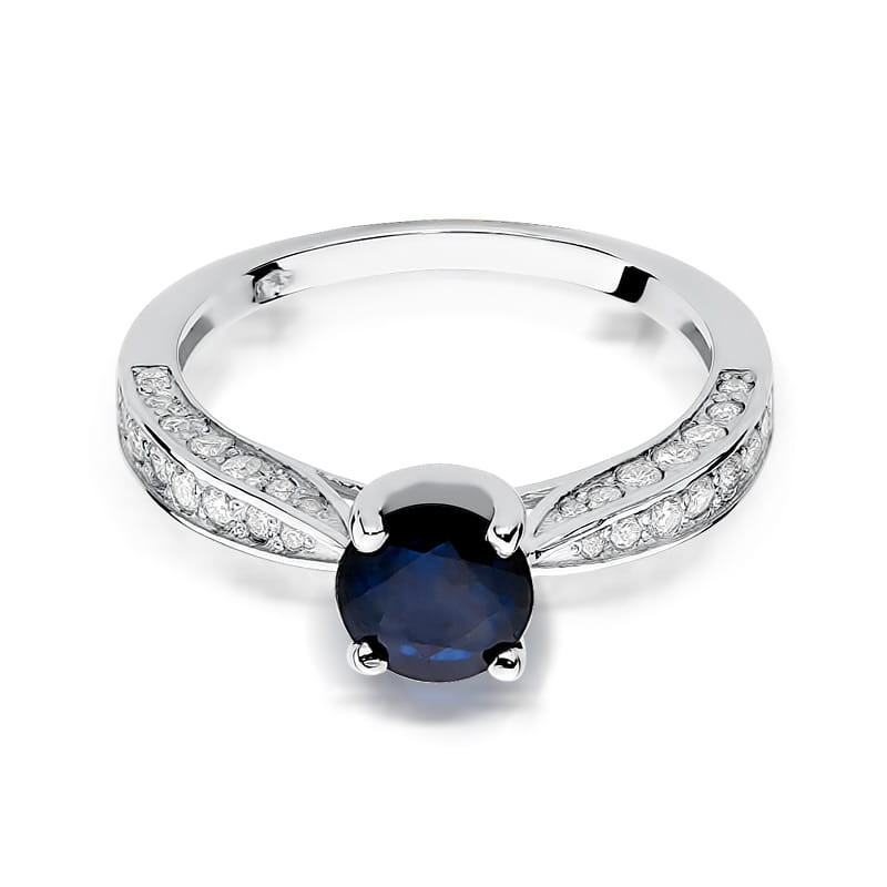 Pierścionek W206 Szafir 1,00ct białe złoto