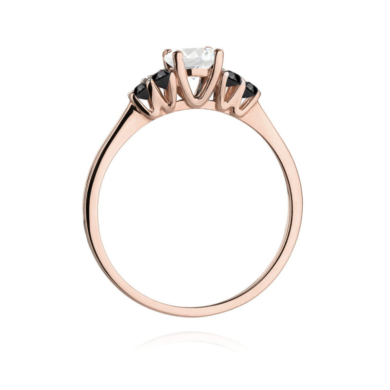 Pierścionek W451 2 Biały Szafir 0,60ct różowe złoto