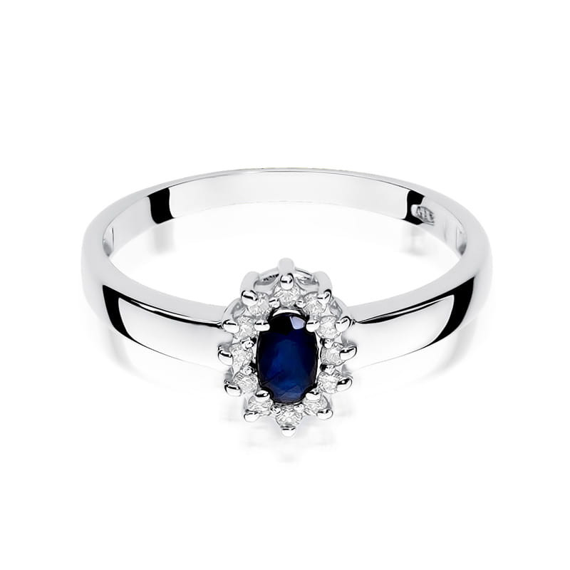 Pierścionek W026 Szafir 0,30ct białe złoto