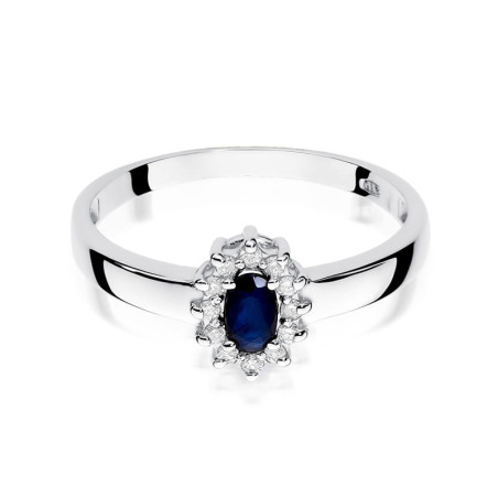 Pierścionek W026 Szafir 0,30ct białe złoto