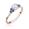 Pierścionek W451 4 Biały Szafir 0,60ct różowe złoto