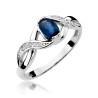 Pierścionek W028 Szafir 0,70ct białe złoto
