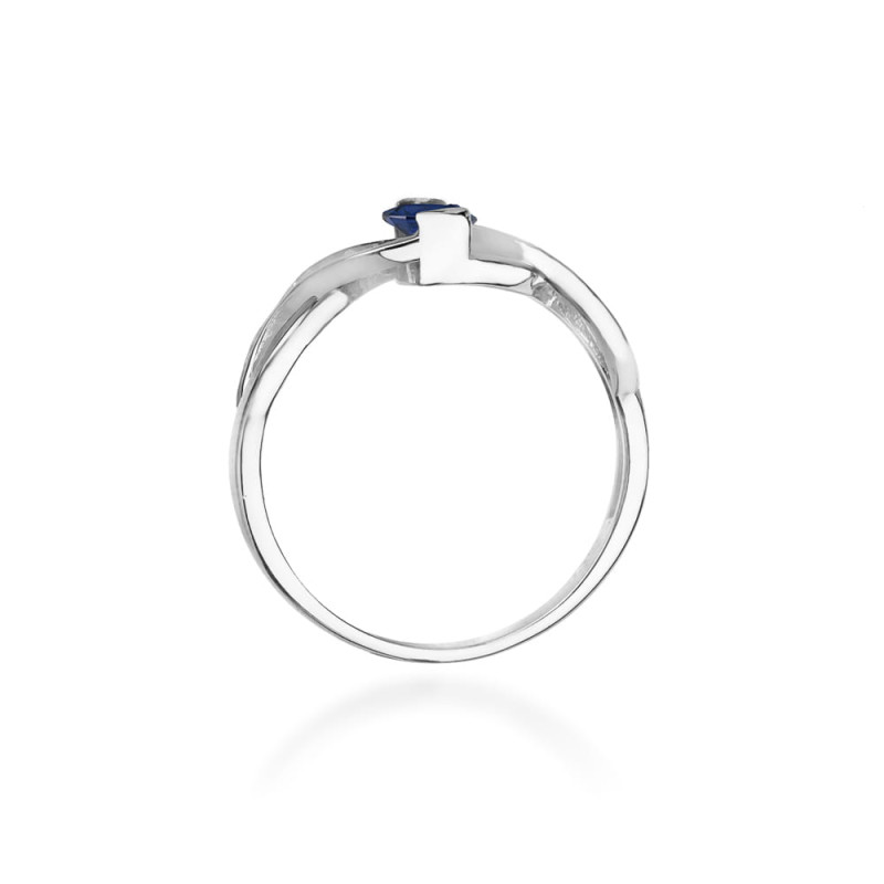 Pierścionek W028 Szafir 0,70ct białe złoto