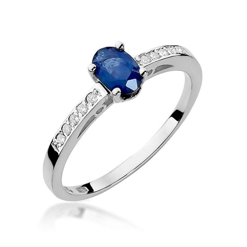 Pierścionek W067 Szafir 0,70ct białe złoto