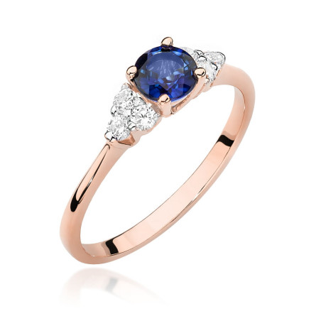 Pierścionek W451 1 Szafir 0,50ct różowe złoto