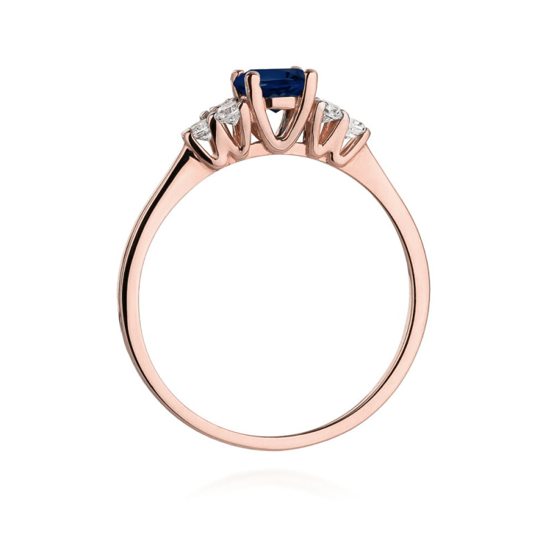 Pierścionek W451 1 Szafir 0,50ct różowe złoto