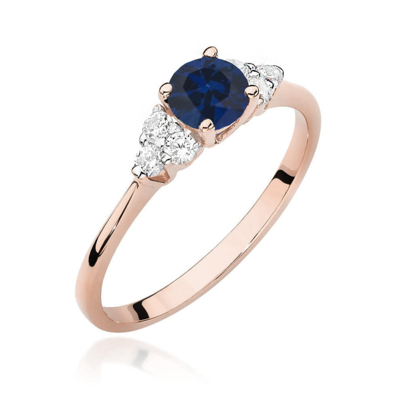 Pierścionek W451 1 Szafir 0,50ct różowe złoto