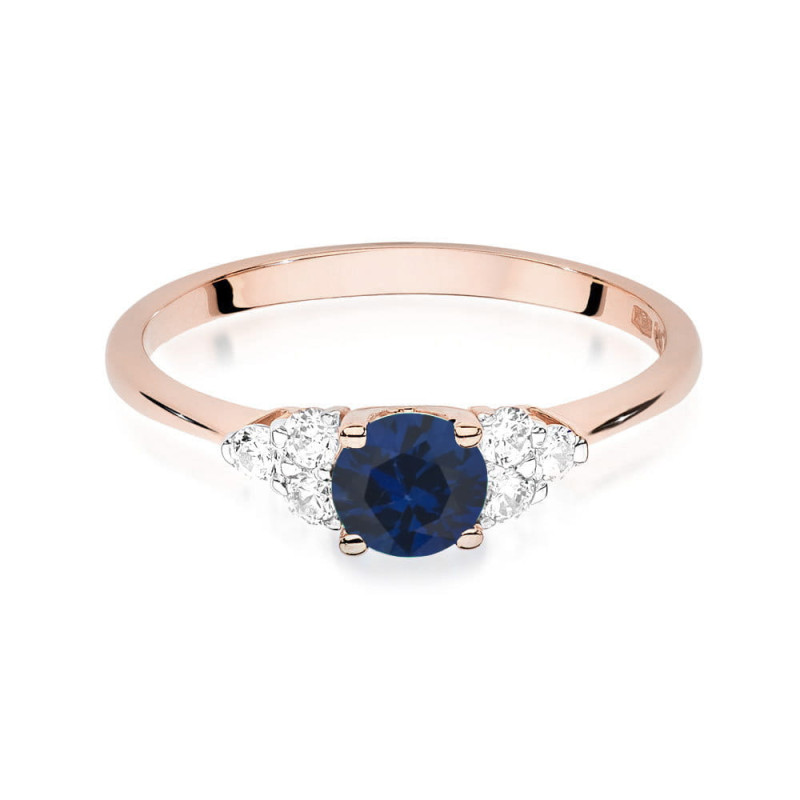 Pierścionek W451 1 Szafir 0,50ct różowe złoto