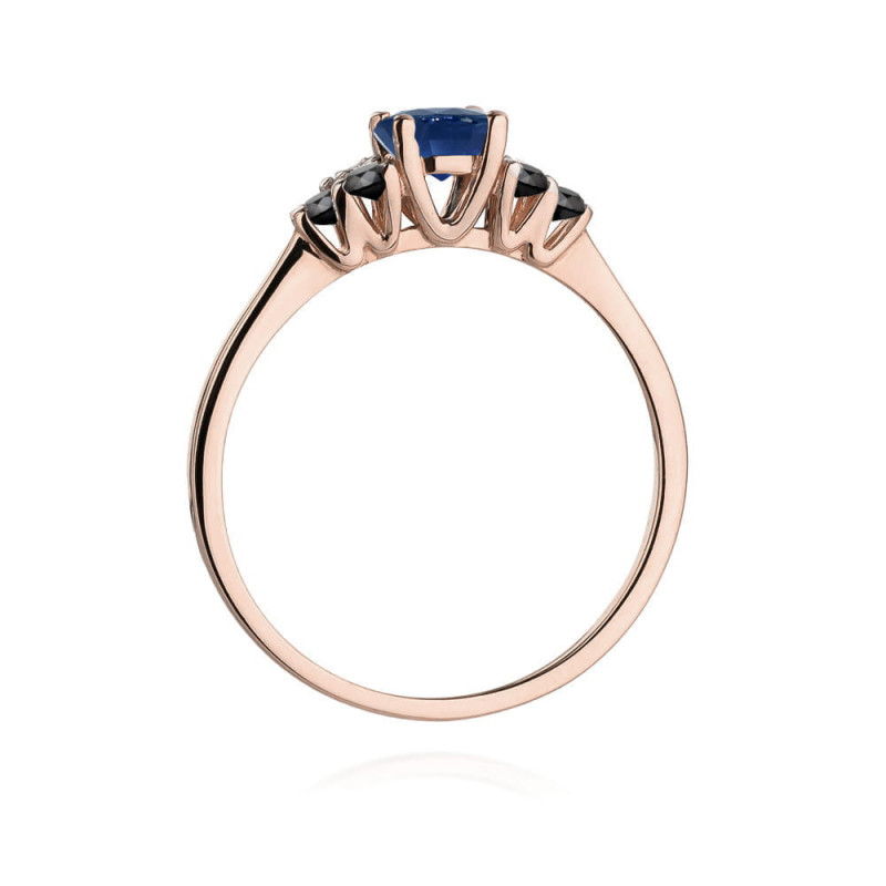 Pierścionek W451 2 Szafir 0,50ct różowe złoto