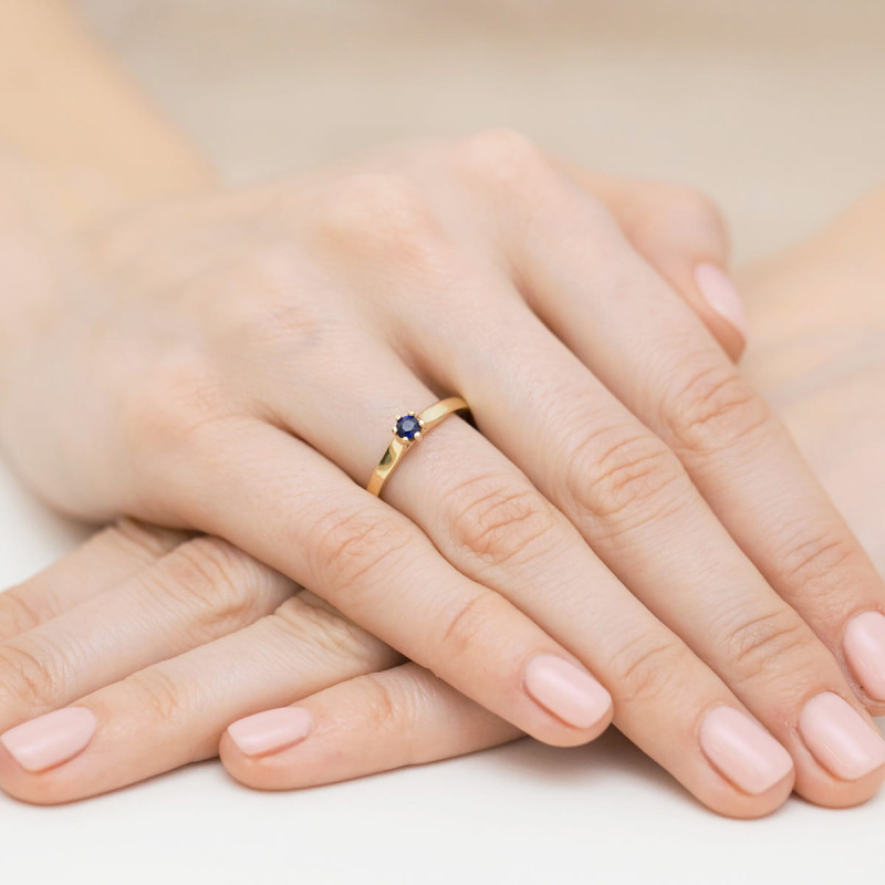 Pierścionek W222 Szafir 0,15ct żółte złoto - Daimana.pl: Luksuso
