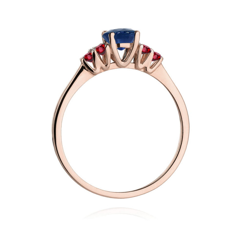Pierścionek W451 3 Szafir 0,50ct różowe złoto