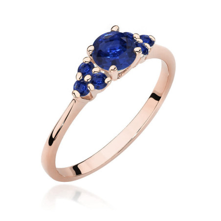 Pierścionek W451 4 Szafir 0,50ct różowe złoto