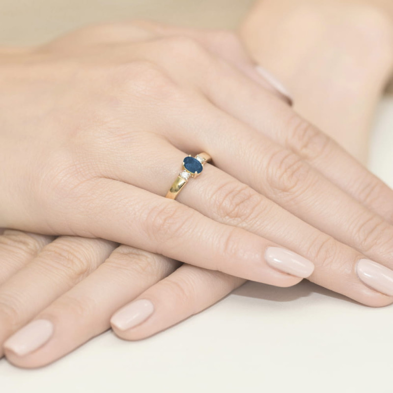 "Pierścionek W264 Szafir 0,70ct - Żółte złoto | Daimana.pl - Naj