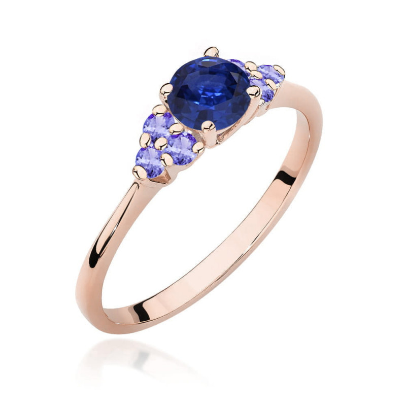 Pierścionek W451 5 Szafir 0,50ct różowe złoto