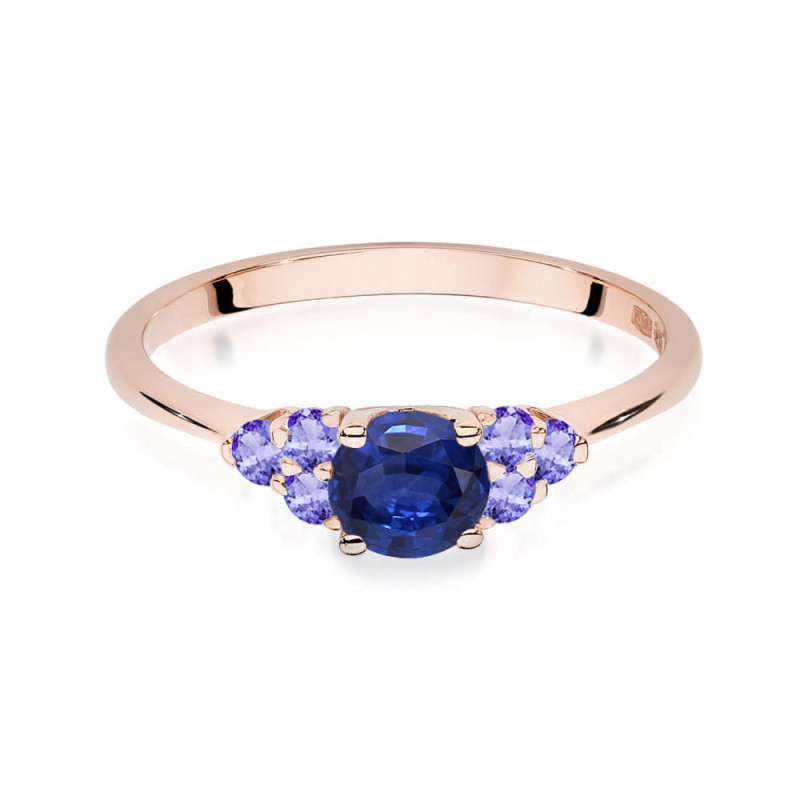 Pierścionek W451 5 Szafir 0,50ct różowe złoto