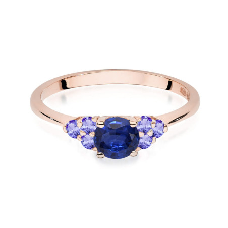 Pierścionek W451 5 Szafir 0,50ct różowe złoto