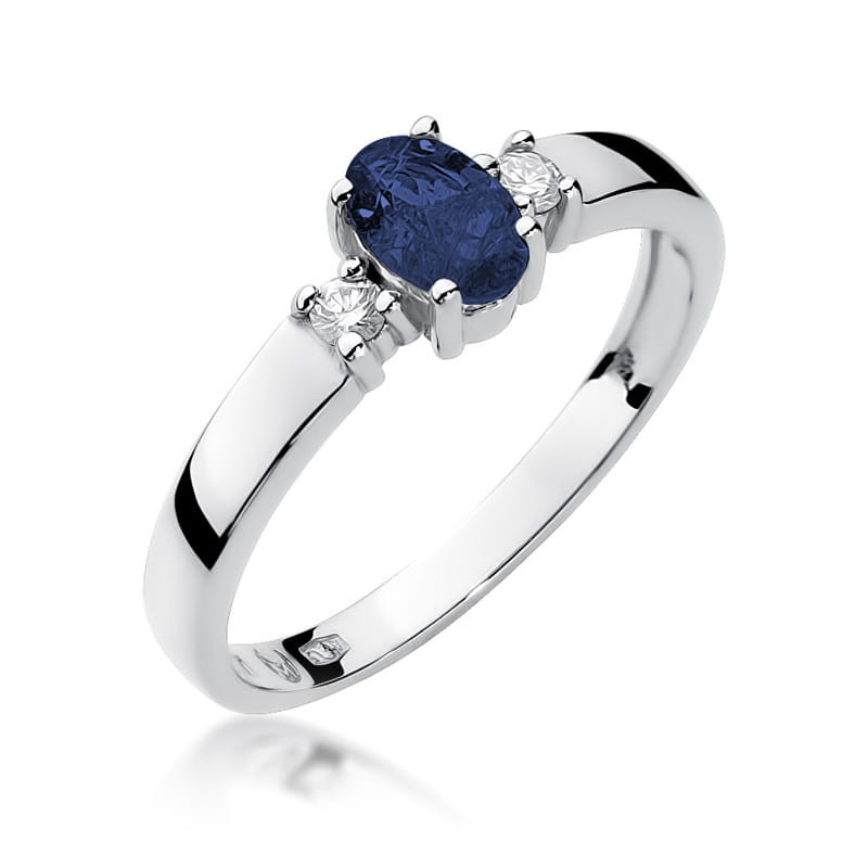 Pierścionek W264 Szafir 0,70ct białe złoto
