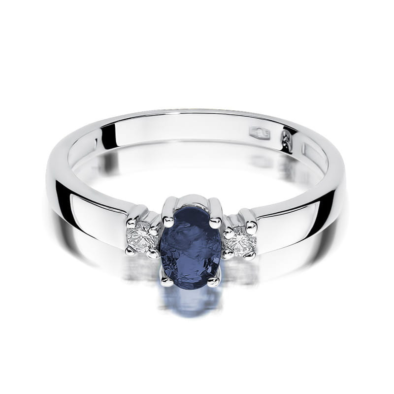Pierścionek W264 Szafir 0,70ct białe złoto