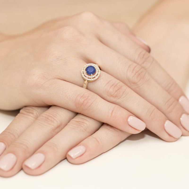 "Pierścionek W274 Szafir 1,00ct żółte złoto - Daimana.pl"