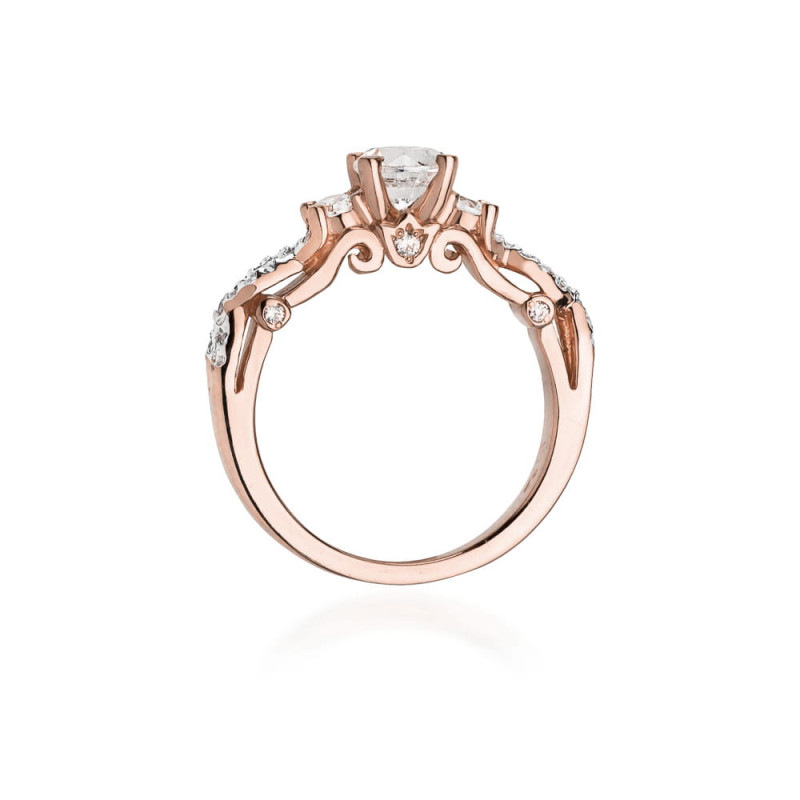 Pierścionek W023 Biały szafir 0,60ct różowe złoto