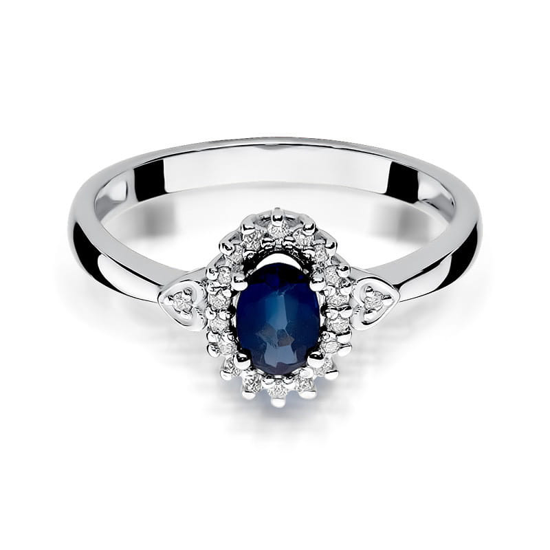 Pierścionek W312 Szafir 0,70ct białe złoto