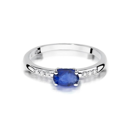 Pierścionek W077 Szafir 0,70ct białe złoto
