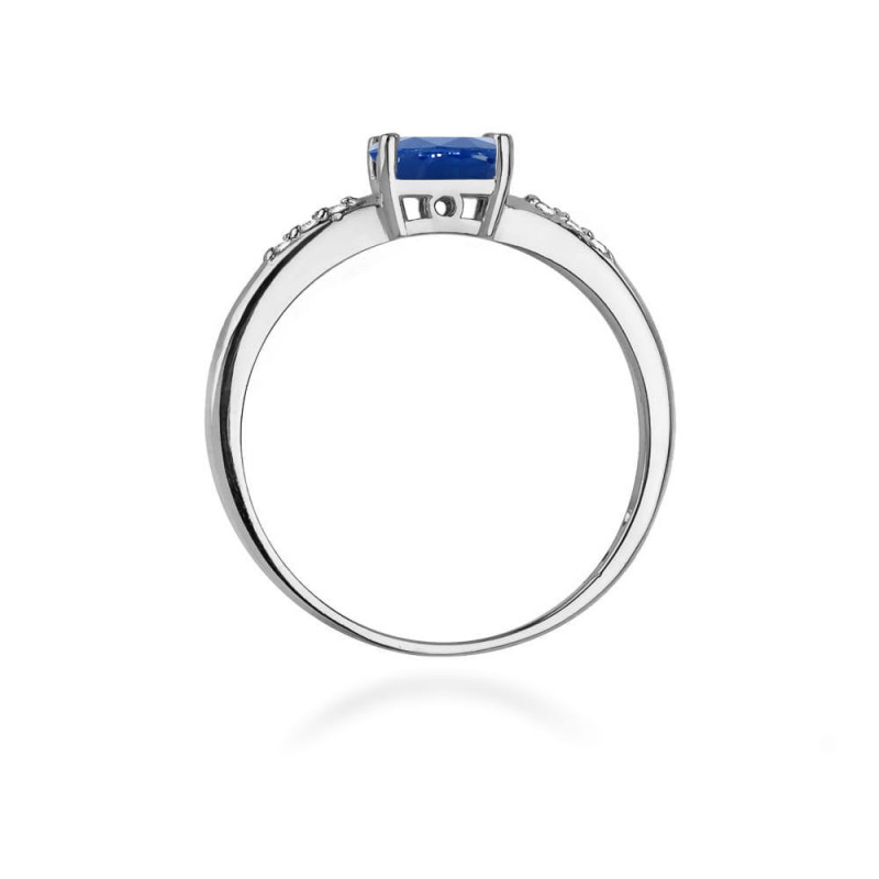 Pierścionek W077 Szafir 0,70ct białe złoto