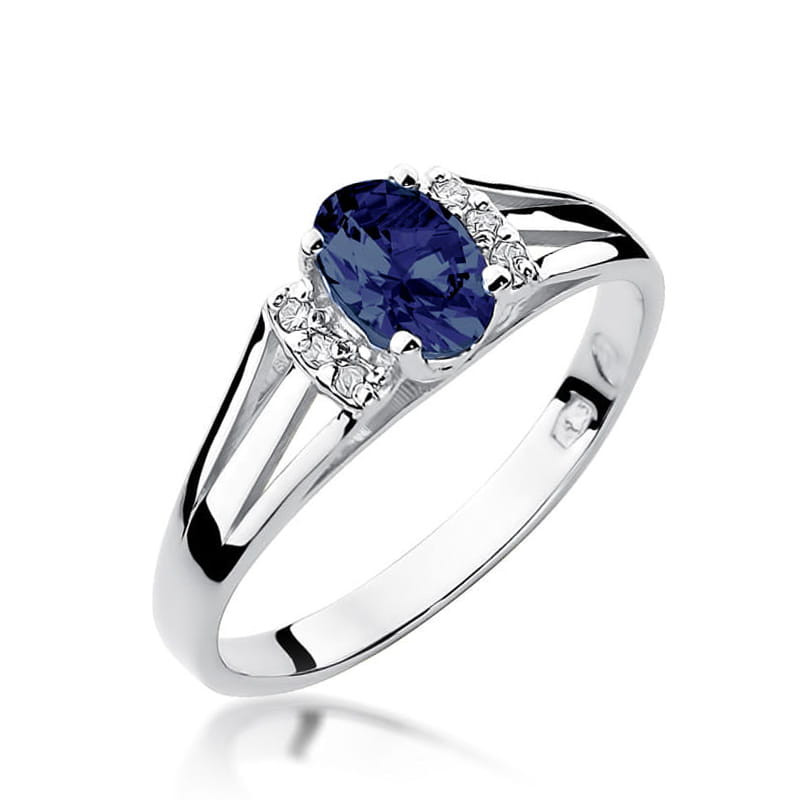 Pierścionek W005 Szafir 0,70ct białe złoto