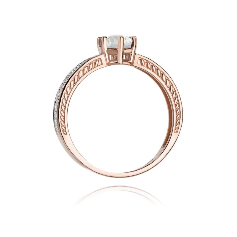 Pierścionek W075 Biały Szafir 0,60ct różowe złoto