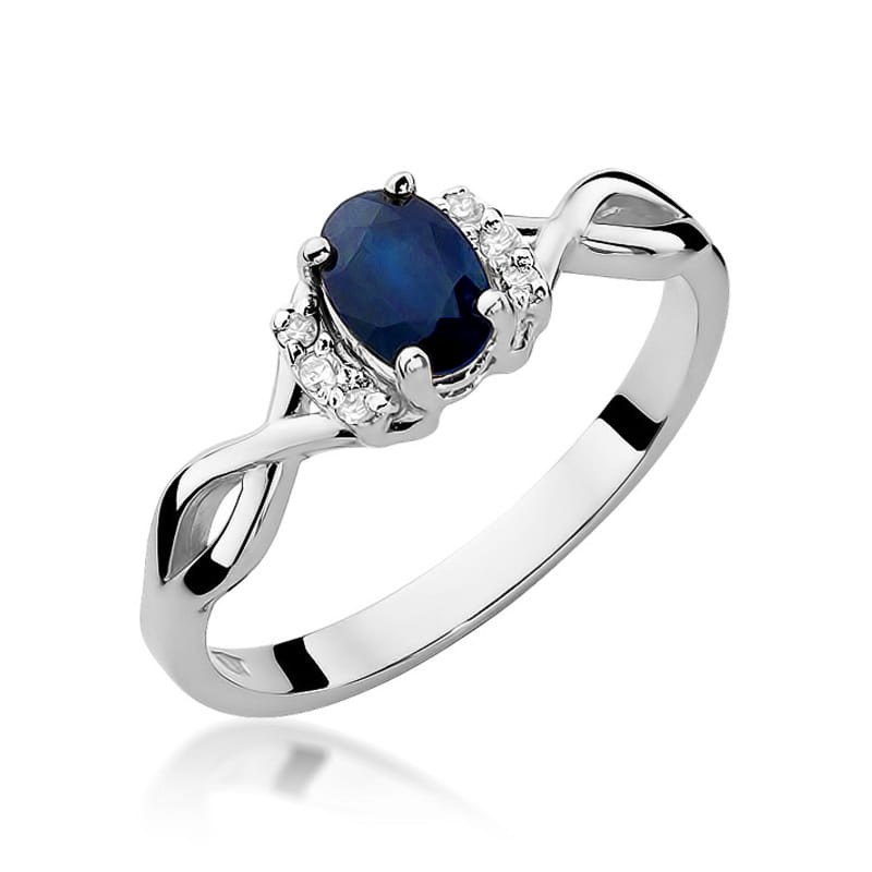 Pierścionek W019 Szafir 0,70ct białe złoto