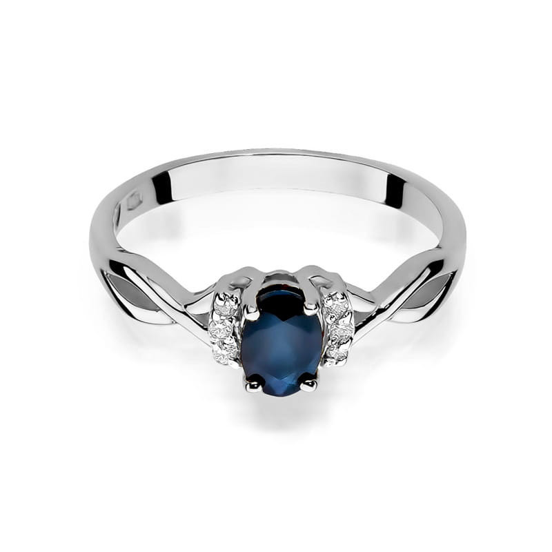 Pierścionek W019 Szafir 0,70ct białe złoto