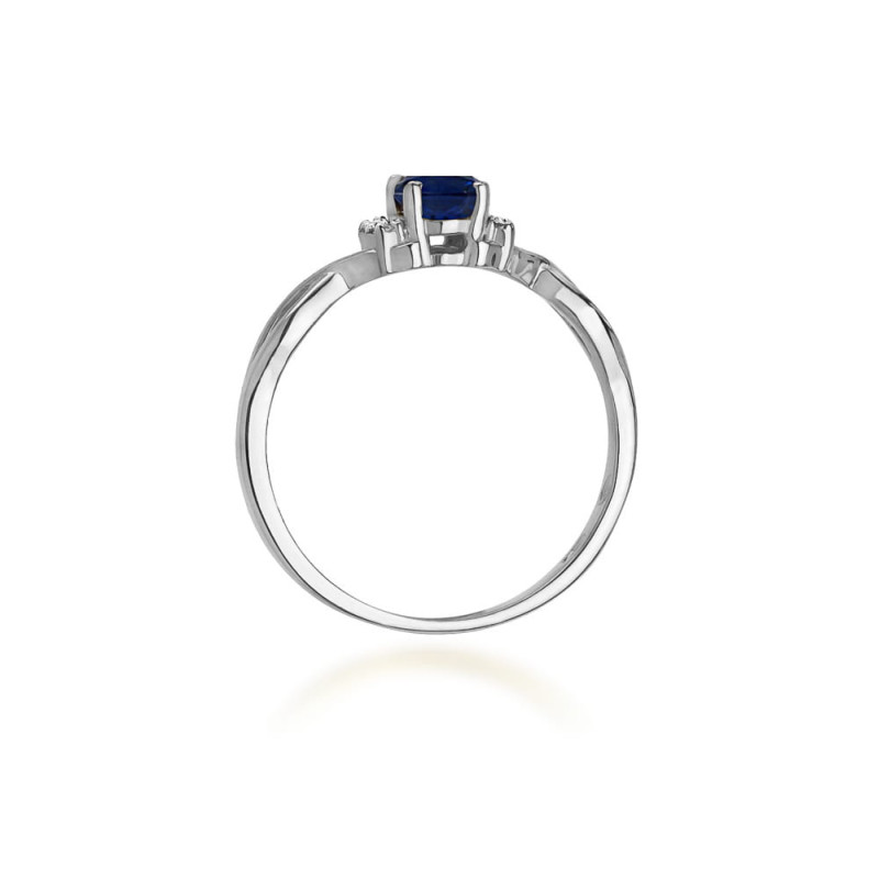 Pierścionek W019 Szafir 0,70ct białe złoto