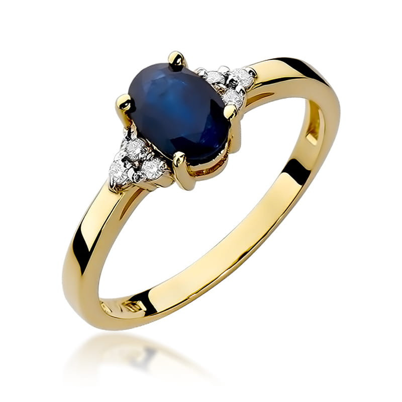 "Pierścionek W308 Szafir 0,90ct żółte złoto - Daimana.pl"
