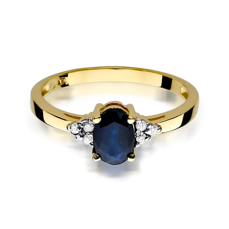 "Pierścionek W308 Szafir 0,90ct żółte złoto - Daimana.pl"