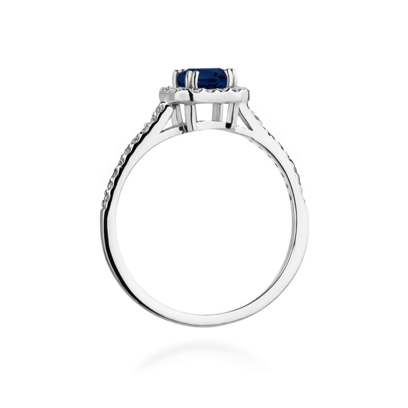 Pierścionek W422 Szafir 0,60ct białe złoto