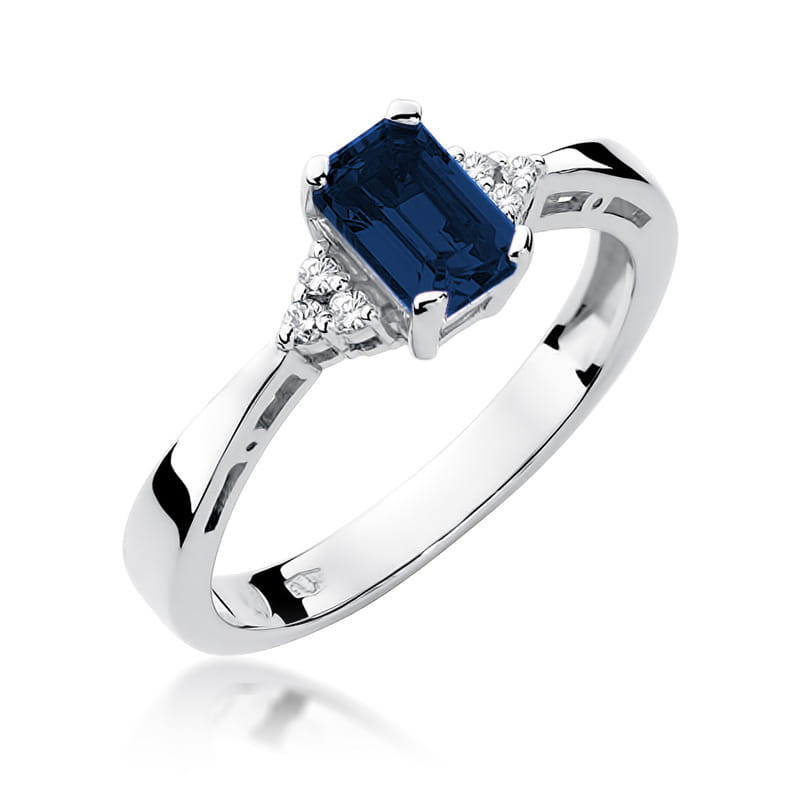 Pierścionek W002 Szafir 0,60ct białe złoto