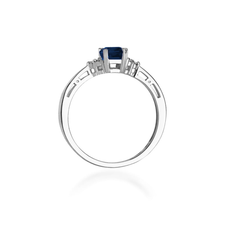 Pierścionek W002 Szafir 0,60ct białe złoto
