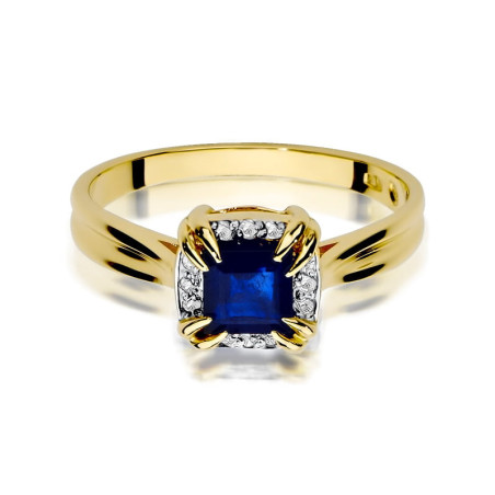 Pierścionek W358 Szafir 0,70ct żółte złoto - ekskluzywny pierśc