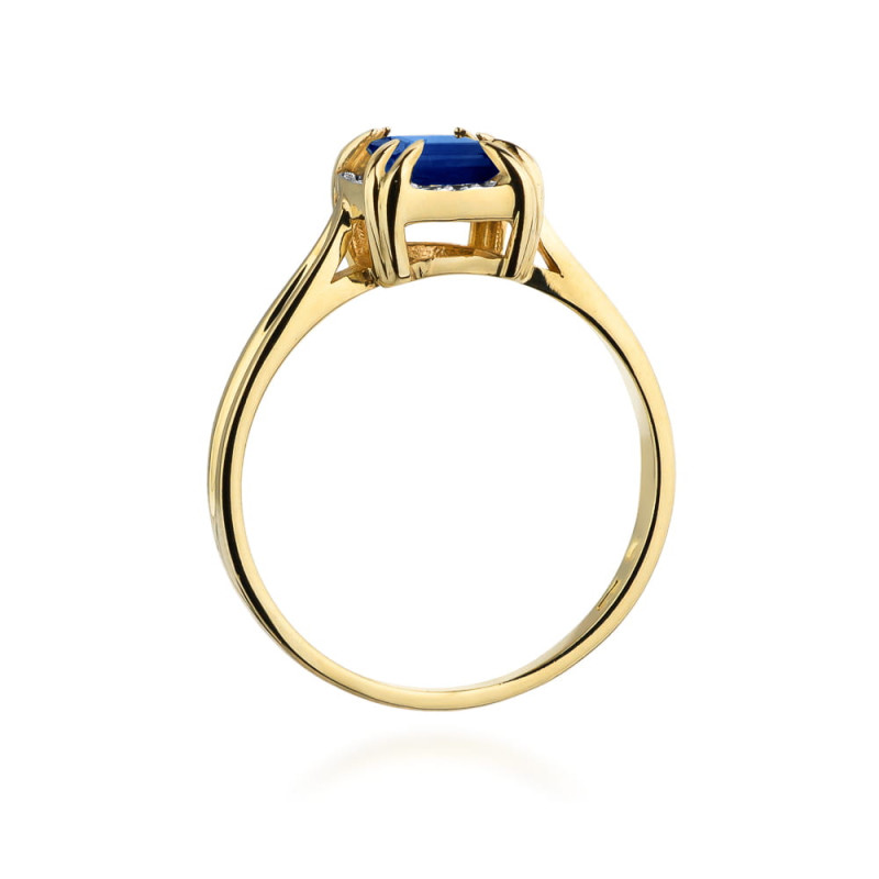 Pierścionek W358 Szafir 0,70ct żółte złoto - ekskluzywny pierśc
