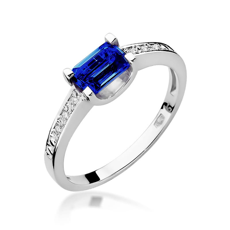Pierścionek W105 Szafir 0,60ct białe złoto