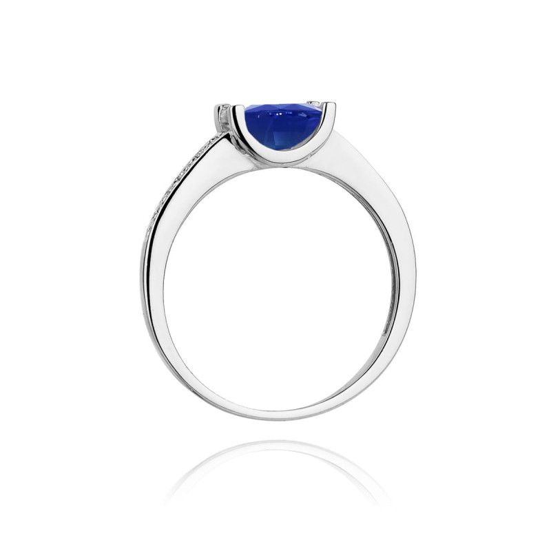 Pierścionek W105 Szafir 0,60ct białe złoto