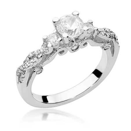 Pierścionek W023 Biały szafir 0,50ct białe złoto