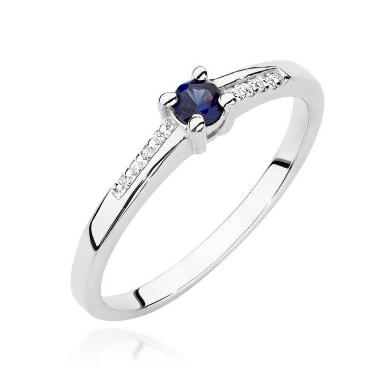 Pierścionek W0258 Szafir 0,15ct białe złoto